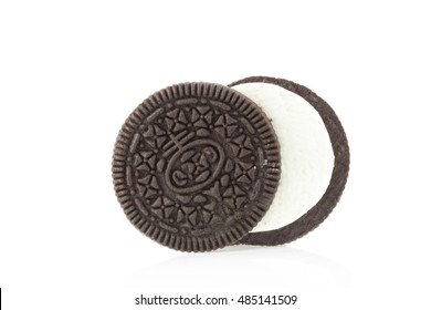 Chocolate Cookies And Cream Isolated On White Background