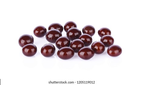 Chocolate Covered Coffee Beans On White Background