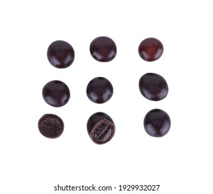 Chocolate Covered Coffee Beans On White Background