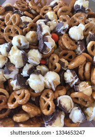 Chocolate Covered Popcorn, Pretzel, And Reeses Trail Mix