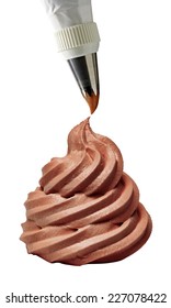  Chocolate cream on white background