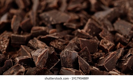 chocolate. crushed dark chocolate close up