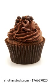 Chocolate Cupcake On A White Background