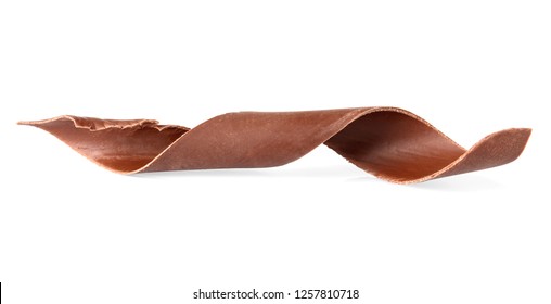 Chocolate curl for decor isolated on white
