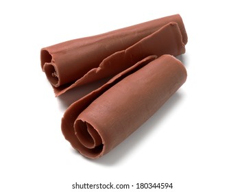 chocolate curls isolated