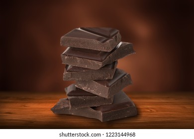 Chocolate, Dark Chocolate, Stack.