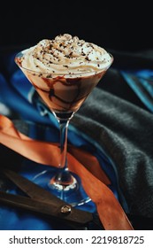 Chocolate Dessert Cocktail With Crushed Oreo