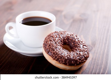 Chocolate Donut With Coffee