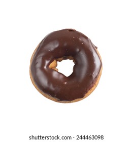 Chocolate Donut Isolated On White Background