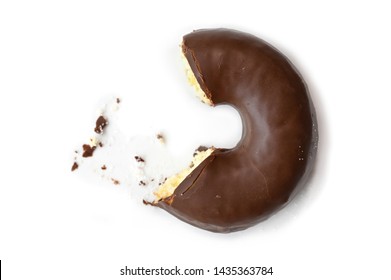 Chocolate Donut On White Background - Isolated