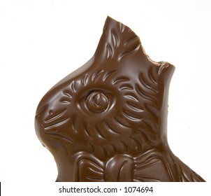 Chocolate Easter Bunny With Ears Bitten Off