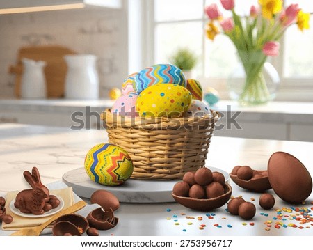 Chocolate Easter Eggs and colored candy