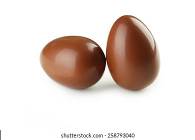 Chocolate Easter Eggs Isolated On White