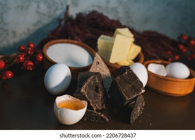 Chocolate, Egg, Butter, Sugar Souffle Ingredients