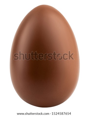 Chocolate egg isolated on white background, clipping path, full depth of field