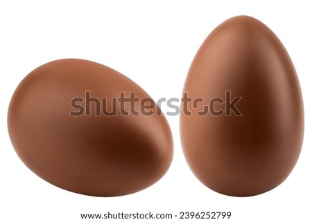 Chocolate egg isolated on white background, clipping path, full depth of field