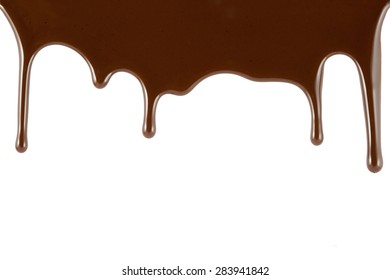 Melted Chocolate Dripping On White Background Stock Vector (Royalty ...