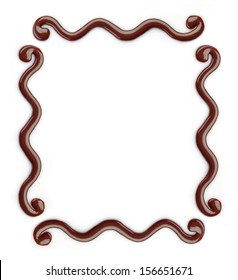 Chocolate Frame On A White Background