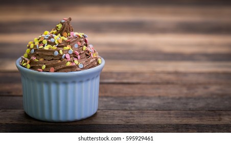 Chocolate Frozen Yogurt With Sprinkles