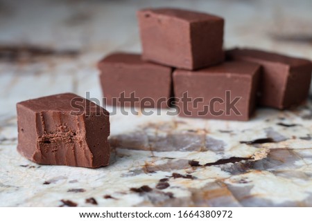 Chocolate fudge squares with a bite