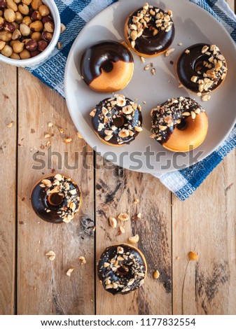 Similar – top view of assorted fresh tasty muffins