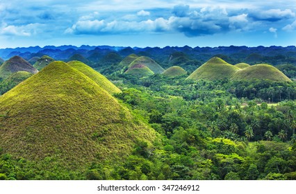 Chocolate Hills In Bohol Island,Philippines