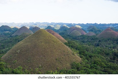 Chocolate Hills In Bohol, Philippines