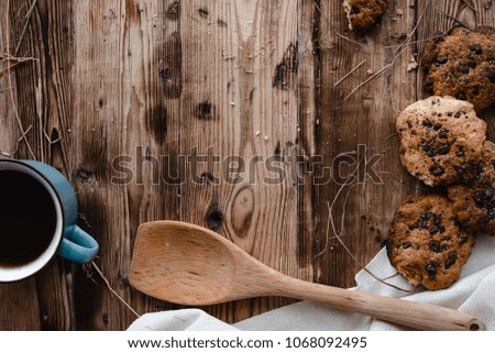 Similar – Image, Stock Photo rustic bread, wrapped in striped fabric