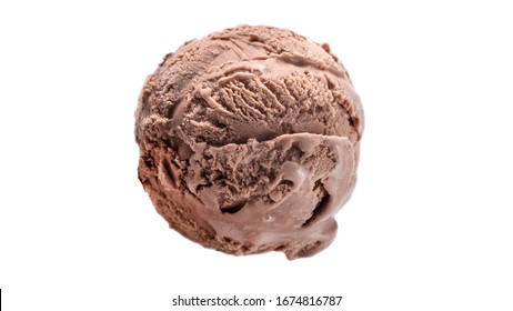 Chocolate Ice Cream Isolated On White Background