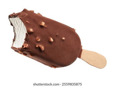 chocolate ice cream  isolated on a transparent background.
