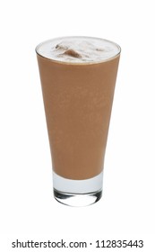 Chocolate ice cream milkshake isolated on white background