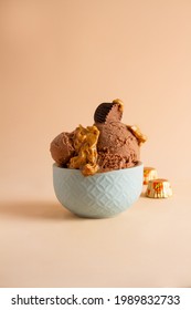 Chocolate Ice Cream And Peanut Butter Flavor, Blue Ice Cream Cup