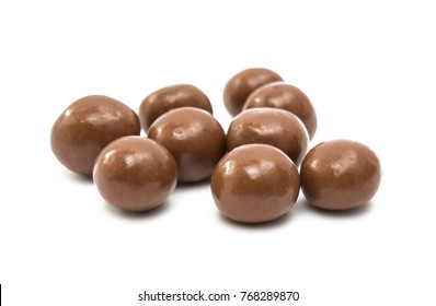 chocolate dragÃ©e isolated on white background