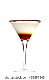 Chocolate Martini Layered On Isolated White Background