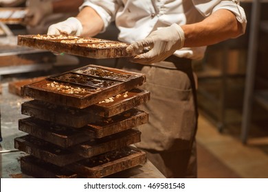 Chocolate Master In Workshop On Making Candies