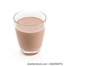 Chocolate Milk On White Background