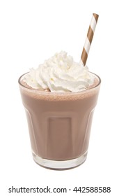 Chocolate Milkshake In A Glass Isolated 