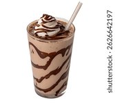chocolate Milkshake isolation on transparent background