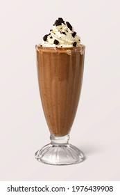 Chocolate milkshake studio shot on background mockup