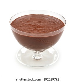 Chocolate Mousse In Glass Isolated With Clipping Path