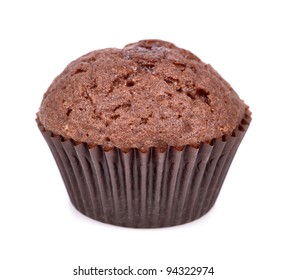 Chocolate Muffin Isolated On White Background