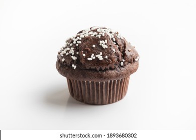 Chocolate Muffin On A White Background