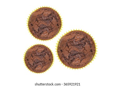 Chocolate muffin with white background