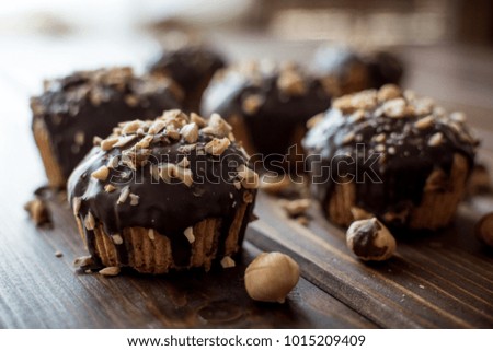 Similar – top view of assorted fresh tasty muffins