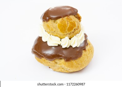 Chocolate Nun On A White Background (French Pastry)