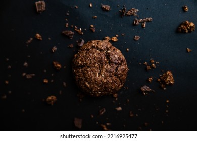 Chocolate Oatmeal Cookies On The Table Top View