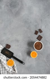 Chocolate Orange Mousse With Empty Space To Text