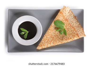 Chocolate Pancake, Isolated On White Background,crêpe