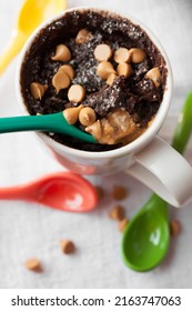 Chocolate Peanut Butter Chip Mug Cake