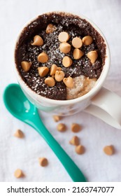 Chocolate Peanut Butter Chip Mug Cake